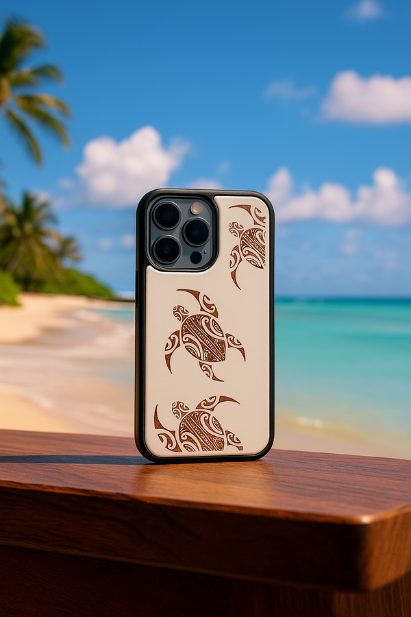 Tribal Honu White Case (iPhone)