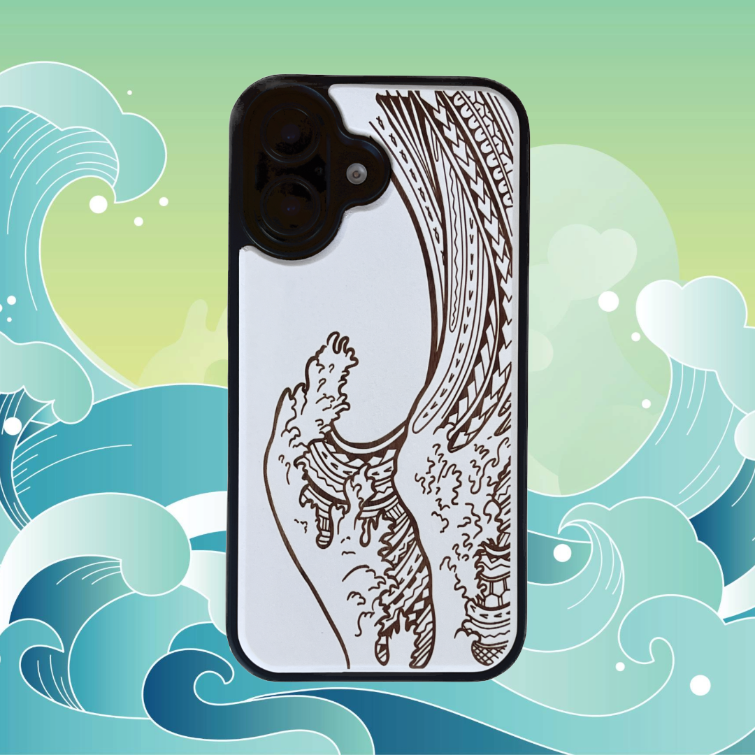 Nami Wave White Wood Case (iPhone) – Diamond Wood HI