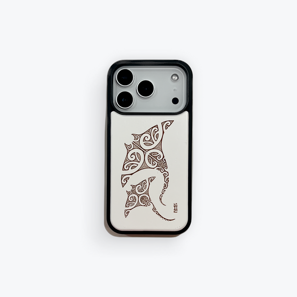 Manta Rays Wood Case (iPhone) White