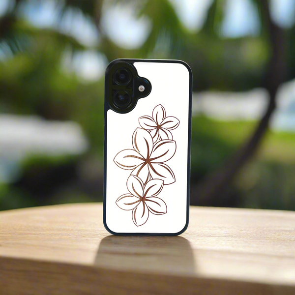 Plumeria White Wood Phone Case