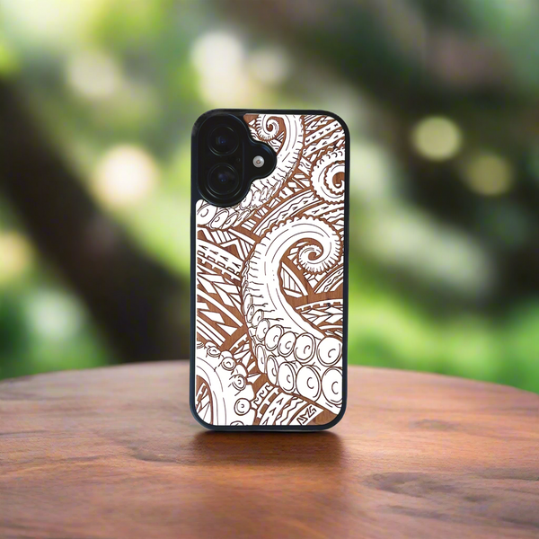 Octopus Tentacles White Wood Case (iPhone)