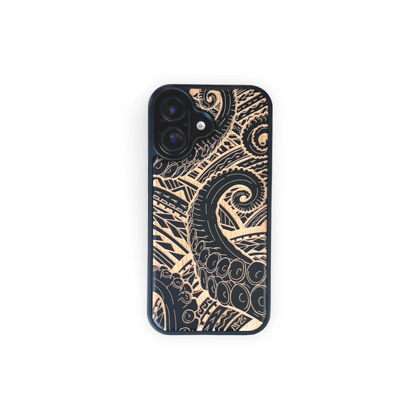 Octopus Tentacles Black Wood Case (iPhone)