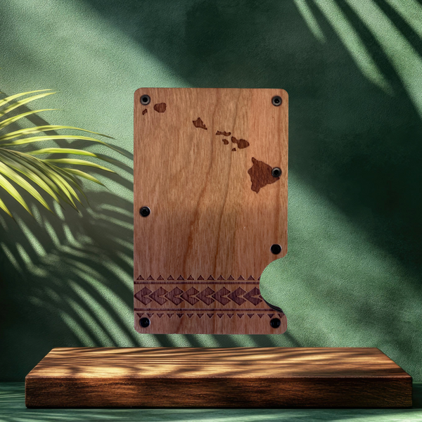 Hawaiian Islands Wood Wallet