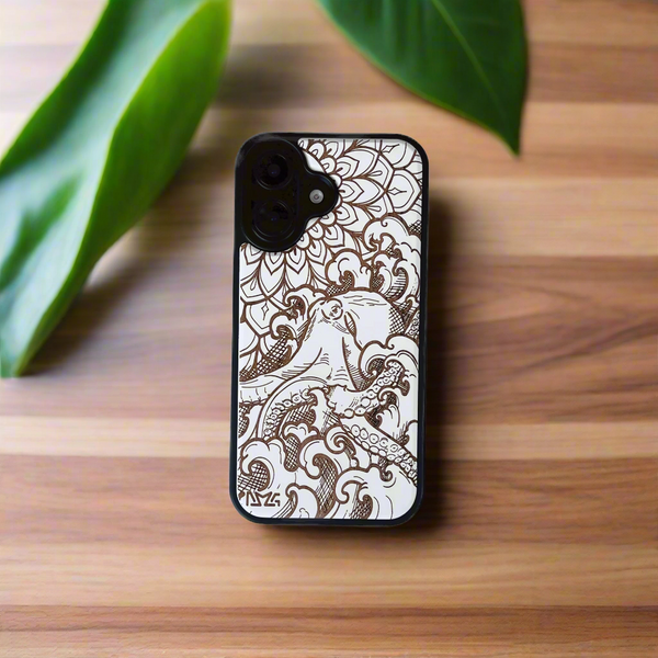 He'e (Octopus) White Wood Case (iPhone) Diamond Wood HI He'e (Octopus) White Wood Case (iPhone) Diamond Wood HI