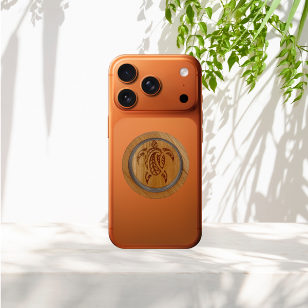 Honu (Turtle)  Magsafe Pop Phone Holder Wood