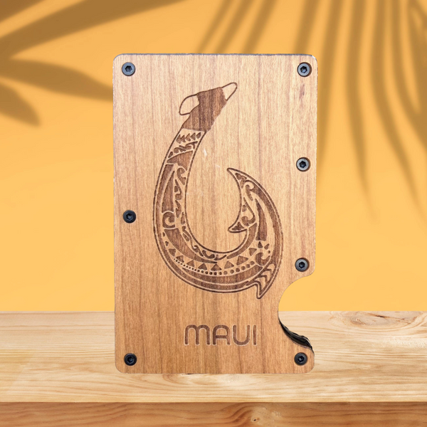 Maui Hook (Makau) Wood Wallet