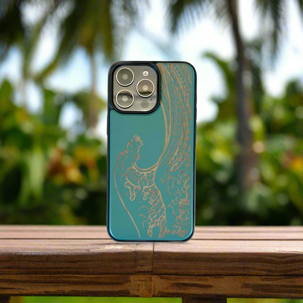 Nami Wave Turquoise Wood Case (iPhone)