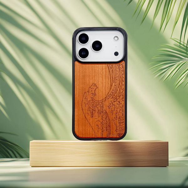 Nami Wave Wood iPhone Case, MagSafe Compatible