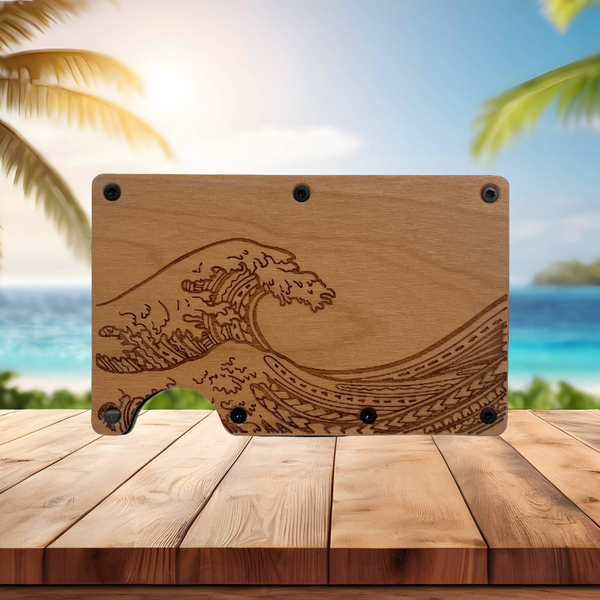 Nami Wave Wood Wallet