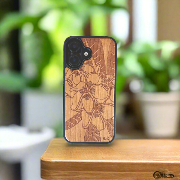 Plumeria Art Wood Case (iPhone)