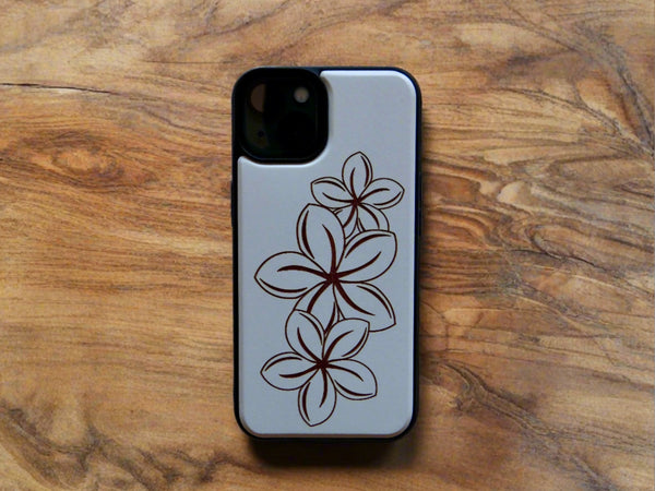 Plumeria White Wood Phone Case