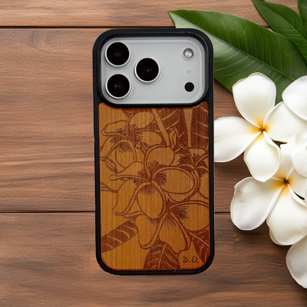 Plumeria Art Wood Case (iPhone)