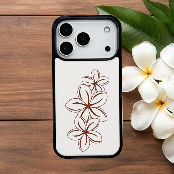 Plumeria White Wood iPhone Case