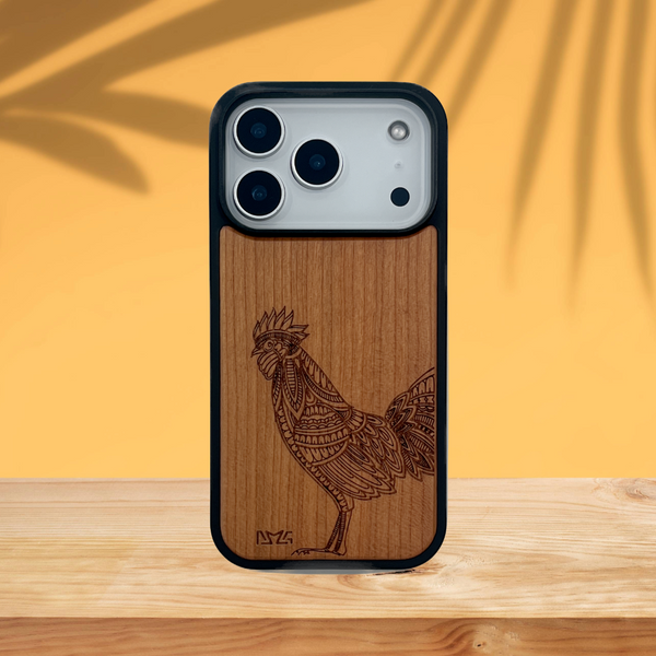 Rooster iPhone Case Wood