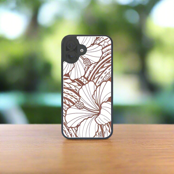 Tribal Hibiscus White Case (iPhone) – Diamond Wood HI Tribal Hibiscus White Case (iPhone) – Diamond Wood HI