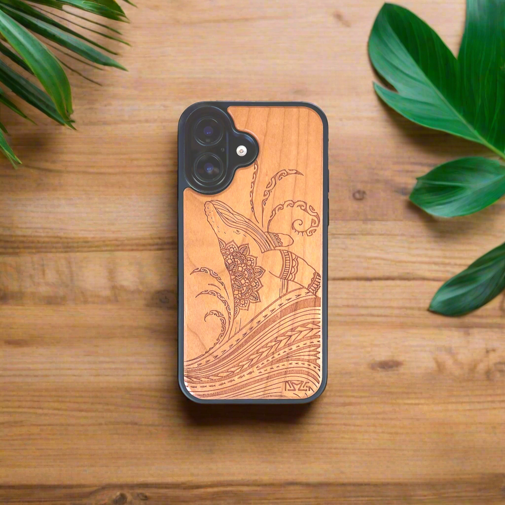 Tribal Whale Case (iPhone) Wood – Diamond Wood HI