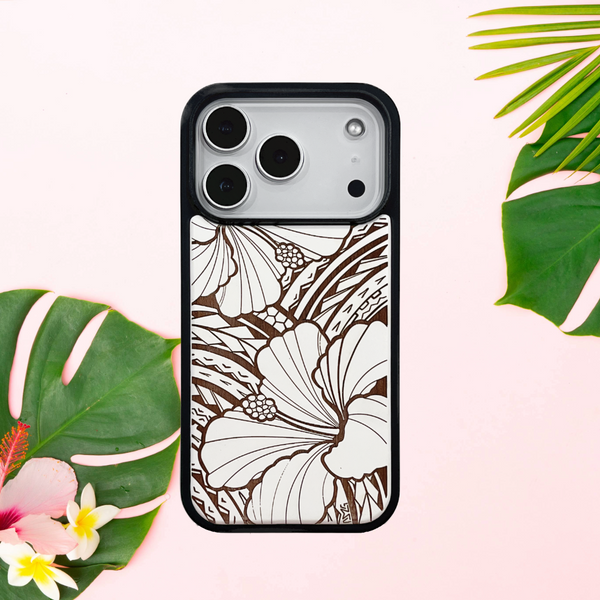 Tribal Hibiscus White Case (iPhone) – Diamond Wood HI Tribal Hibiscus White Case (iPhone) – Diamond Wood HI