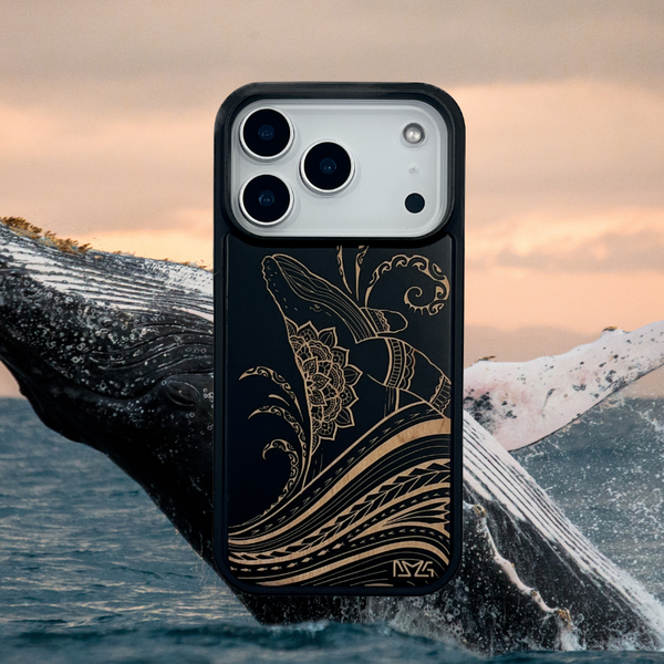 Tribal Whale Case (iPhone) Black