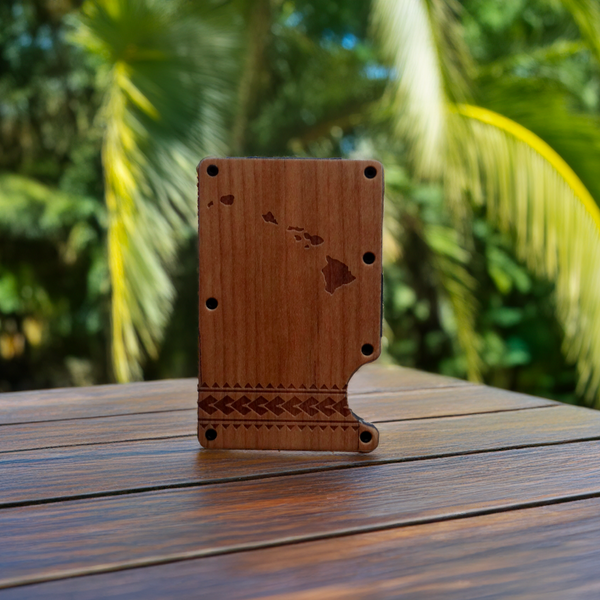 Hawaiian Islands Wood Wallet