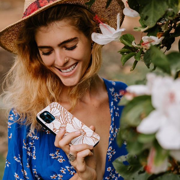 Tribal Hibiscus White Case (iPhone)