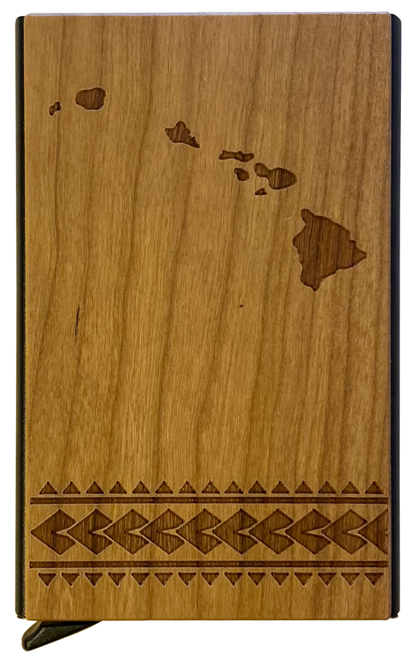 Hawaiian Islands Wood Wallet