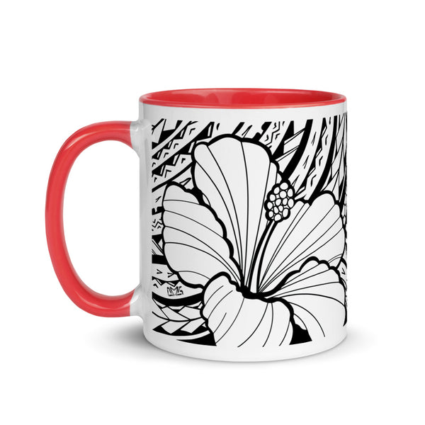 Hibiscus Mug with Color Inside