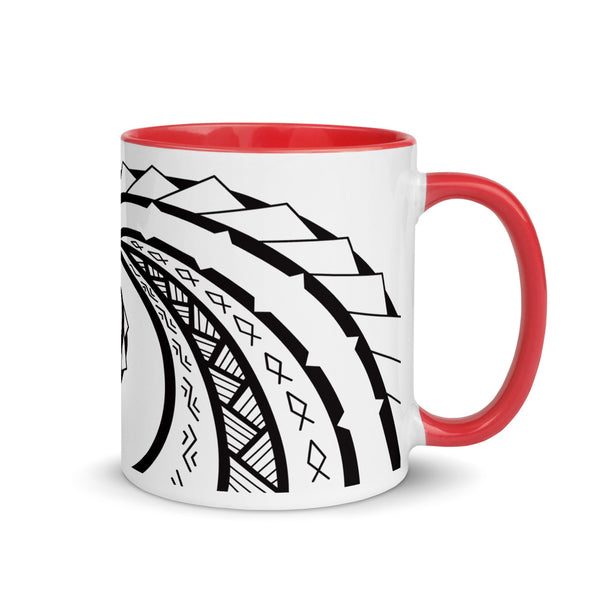 Tribal Spiral Mug with Color Inside
