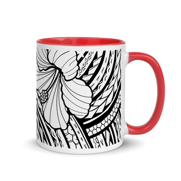 Hibiscus Mug with Color Inside